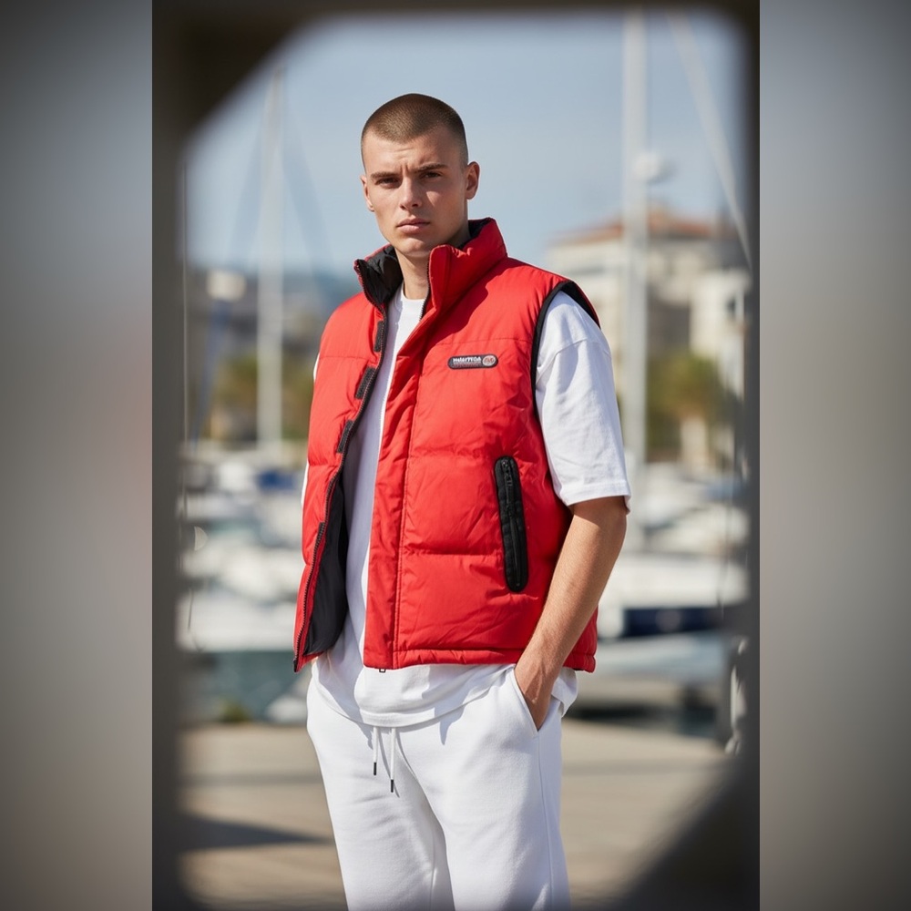 Vintage Nautica Extreme Performance Gear (EPG) Reversible Puffer Vest Mens Large